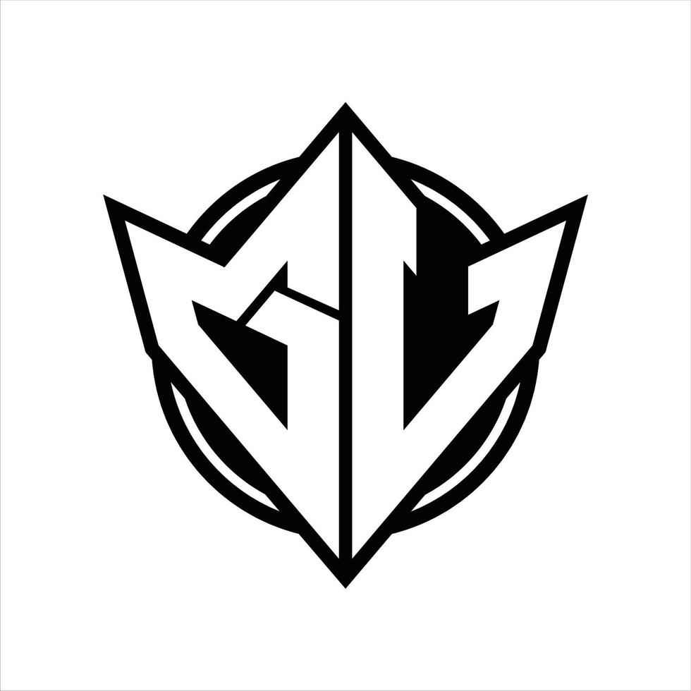 gu logotyp monogram design mall vektor