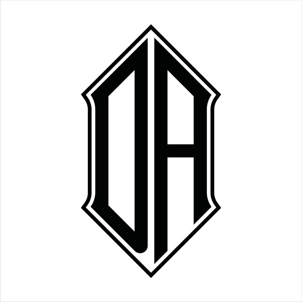 DA-Logo-Monogramm mit Schildform und Umriss-Design-Vorlage Vektorsymbol abstrakt vektor