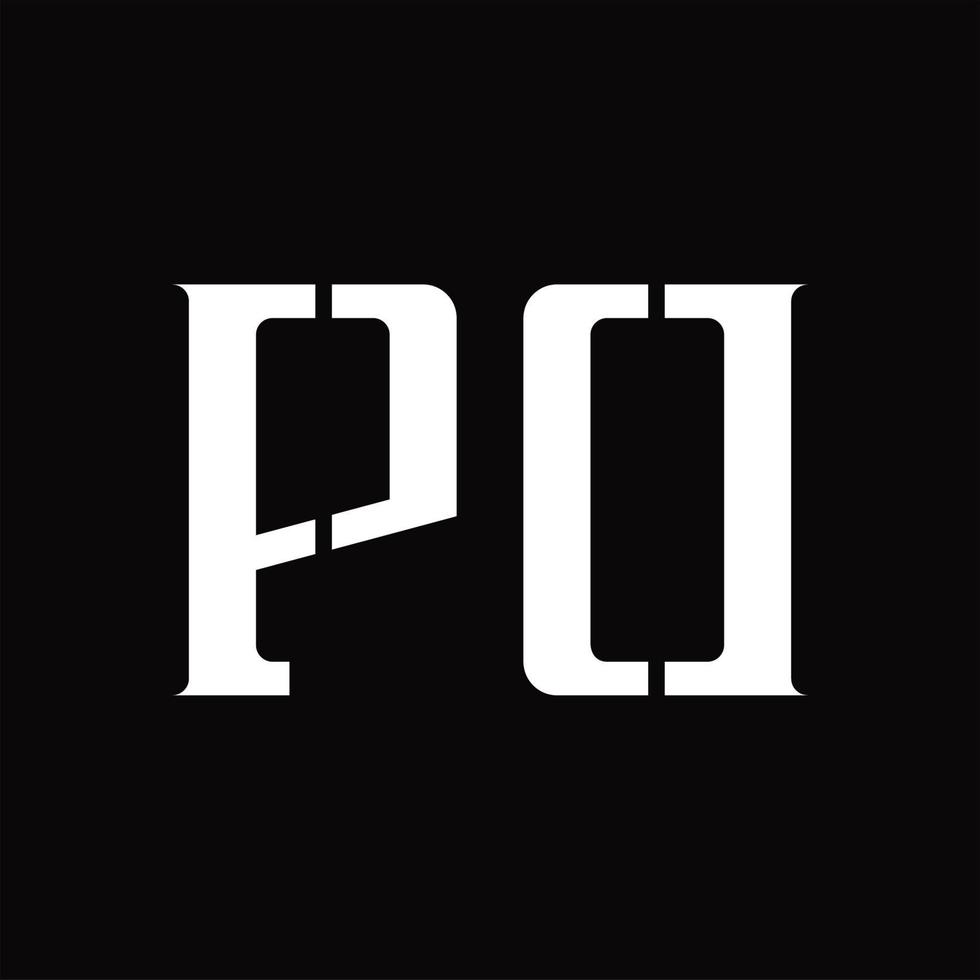 pd logotyp monogram med mitten skiva design mall vektor