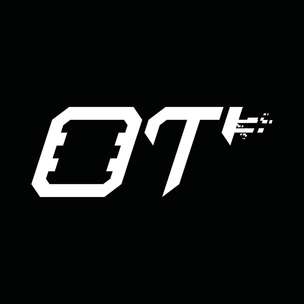ot-Logo-Monogramm abstrakte Geschwindigkeitstechnologie-Designvorlage vektor