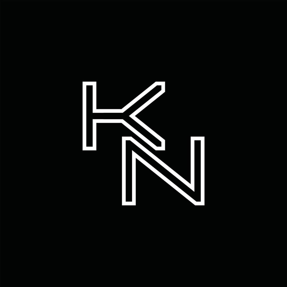 kn-Logo-Monogramm mit Linienstil-Designvorlage vektor