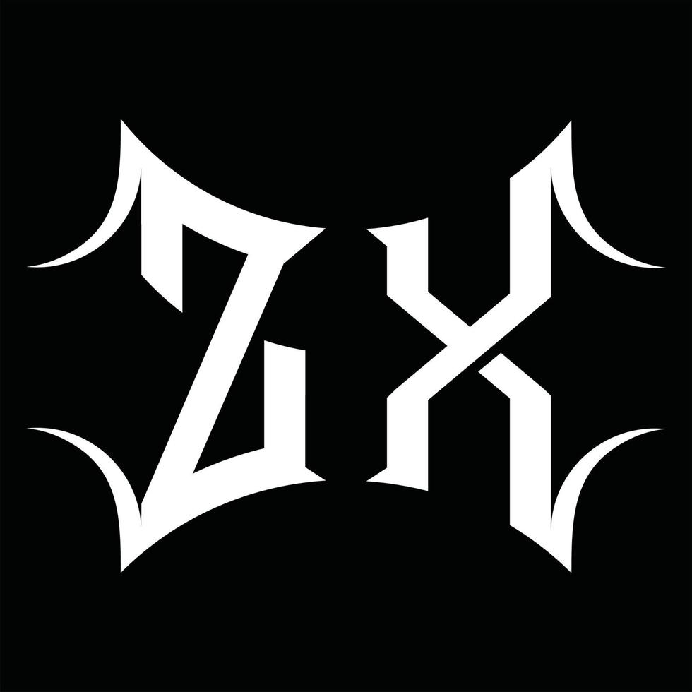 zx logotyp monogram med abstrakt form design mall vektor