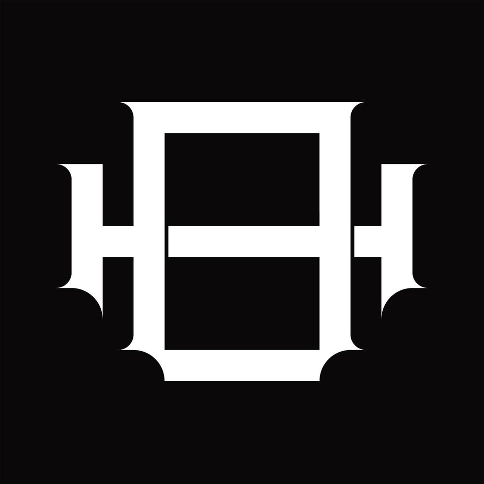 Ho-Logo-Monogramm mit überlappender Vintage-Designvorlage im verknüpften Stil vektor
