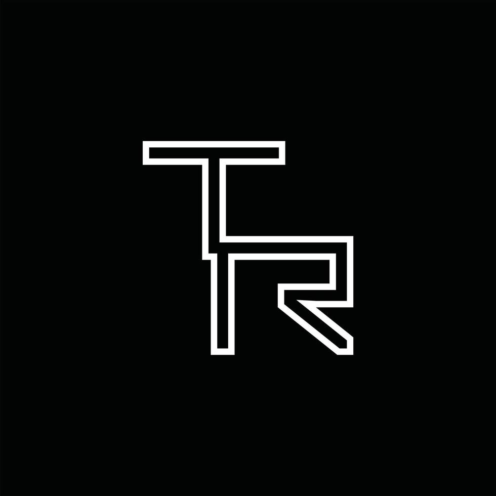 tr logotyp monogram med linje stil design mall vektor