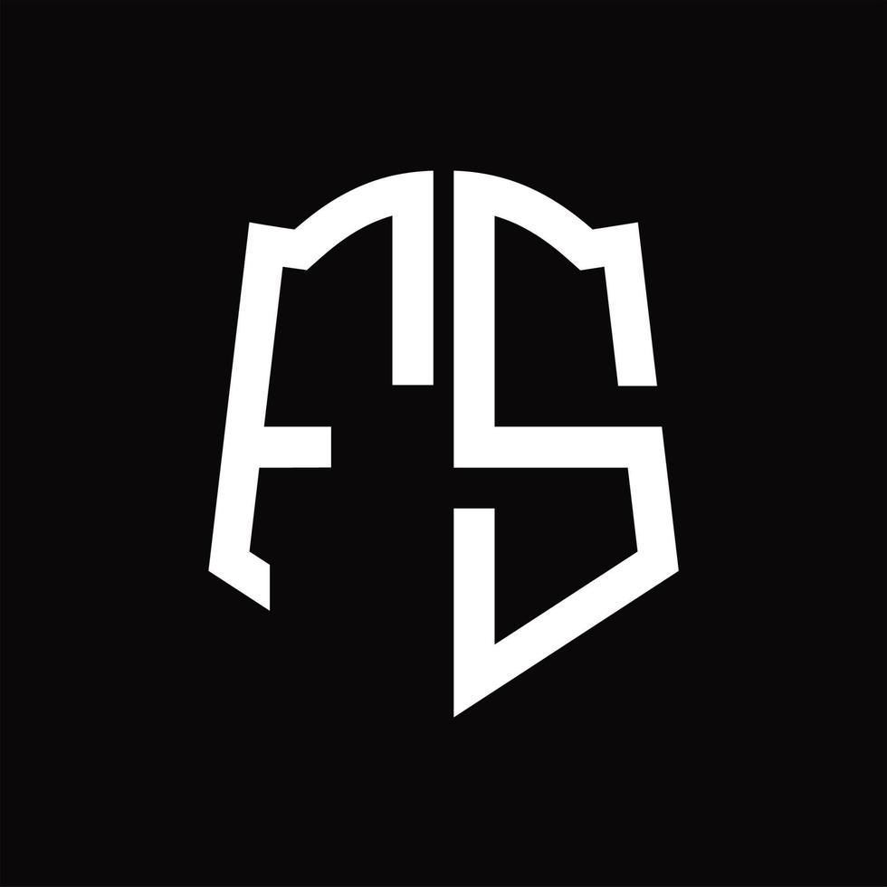fs-Logo-Monogramm mit Band-Design-Vorlage in Schildform vektor