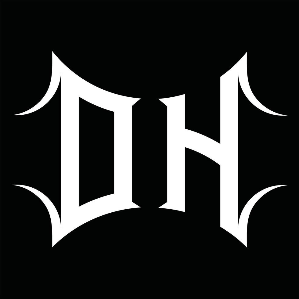 dh-Logo-Monogramm mit abstrakter Form-Design-Vorlage vektor