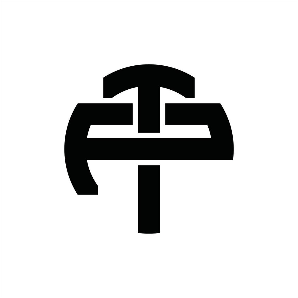 tp logotyp monogram design mall vektor