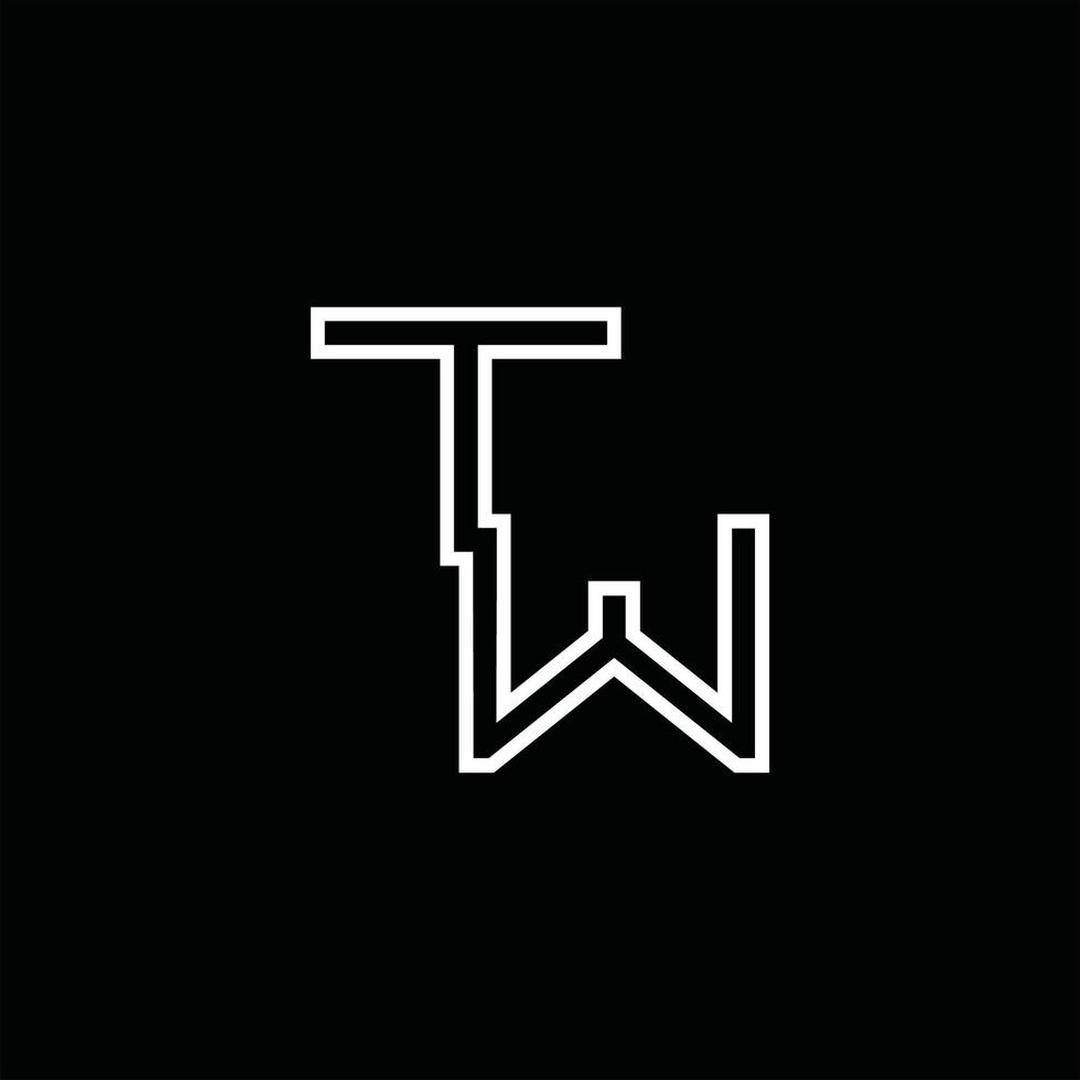 tw logotyp monogram med linje stil design mall vektor