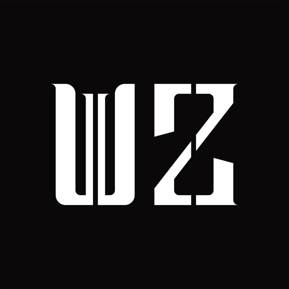 wz-Logo-Monogramm mit Designvorlage für mittlere Scheiben vektor