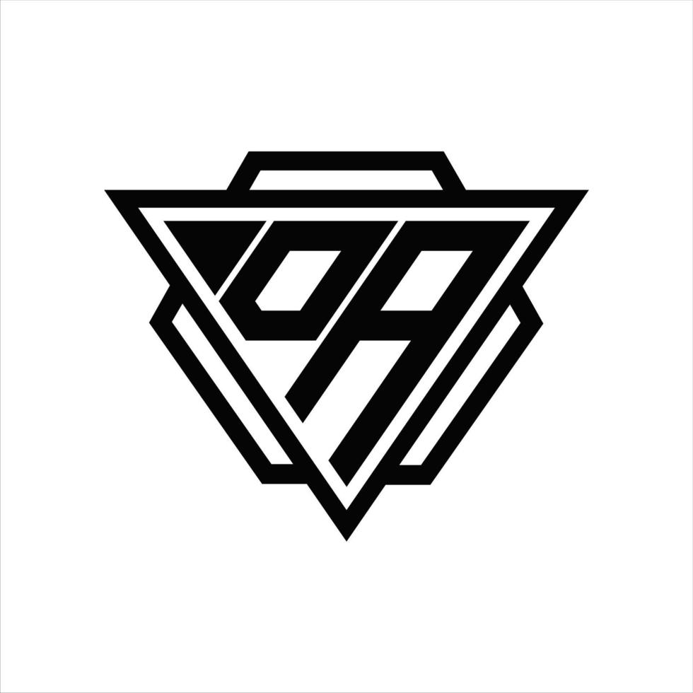 DA-Logo-Monogramm mit Dreieck und Sechseck-Vorlage vektor