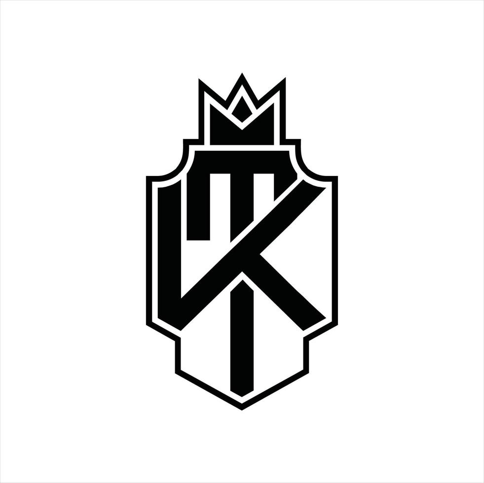 tk logotyp monogram design mall vektor