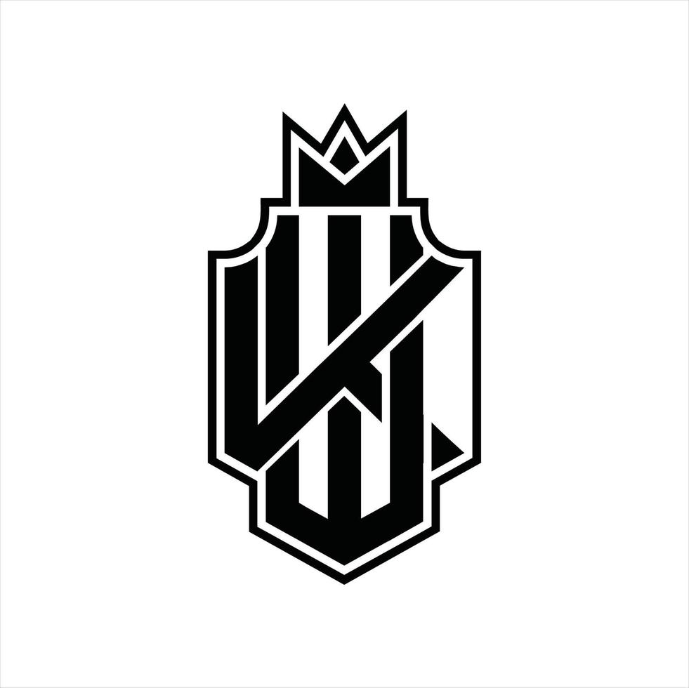 wk-Logo-Monogramm-Design-Vorlage vektor