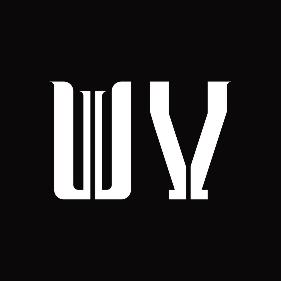 wv-Logo-Monogramm mit mittlerer Slice-Design-Vorlage vektor