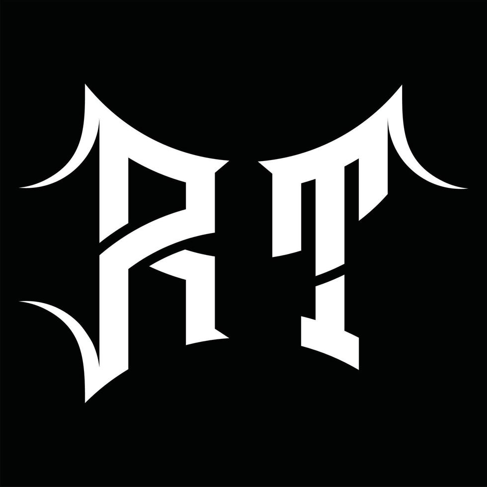 rt logotyp monogram med abstrakt form design mall vektor