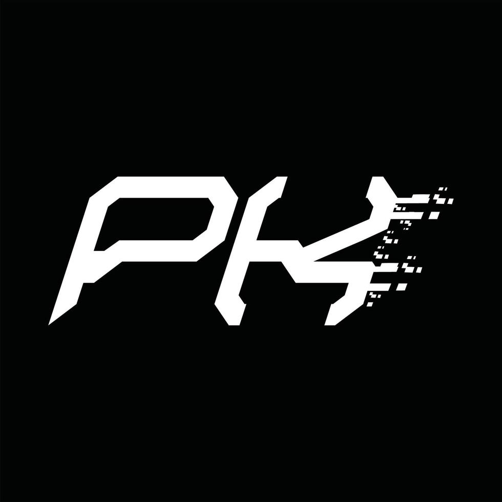 Designvorlage für pk-Logo-Monogramm mit abstrakter Geschwindigkeitstechnologie vektor