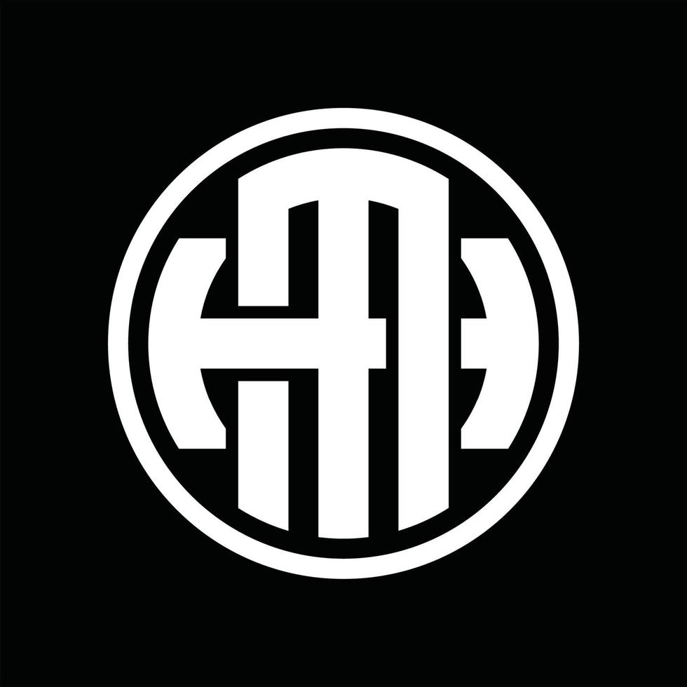 mh logotyp monogram design mall vektor