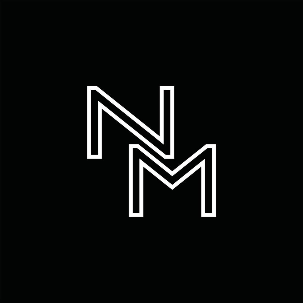 nm-Logo-Monogramm mit Linienstil-Designvorlage vektor