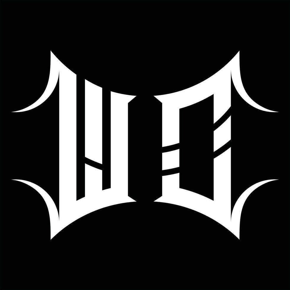 Wo-Logo-Monogramm mit abstrakter Form-Design-Vorlage vektor