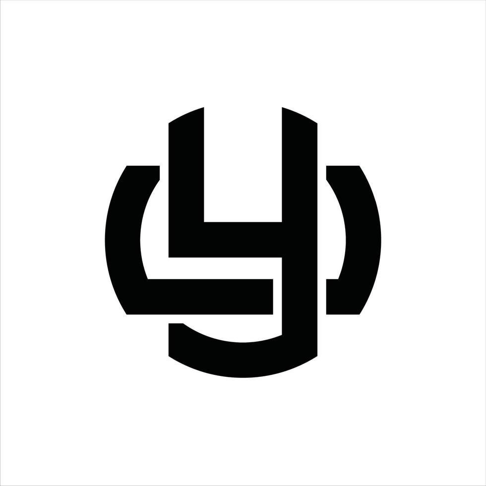 yu-Logo-Monogramm-Designvorlage vektor