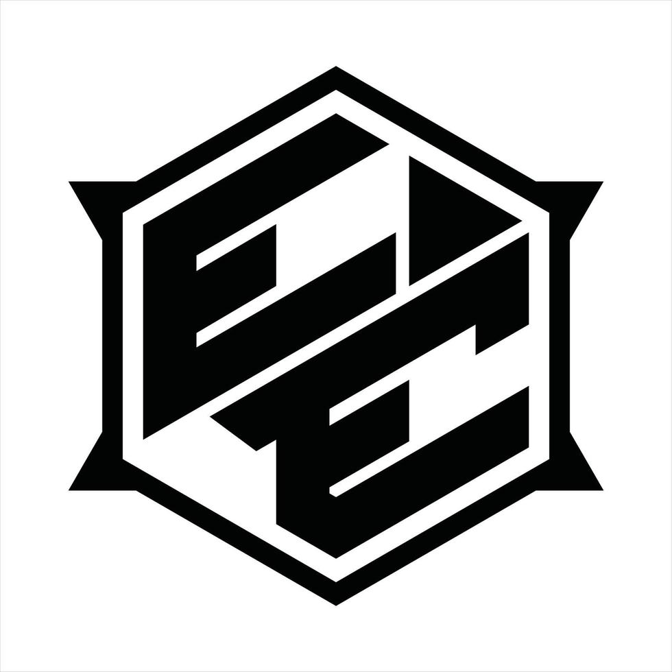 ee logotyp monogram design mall vektor