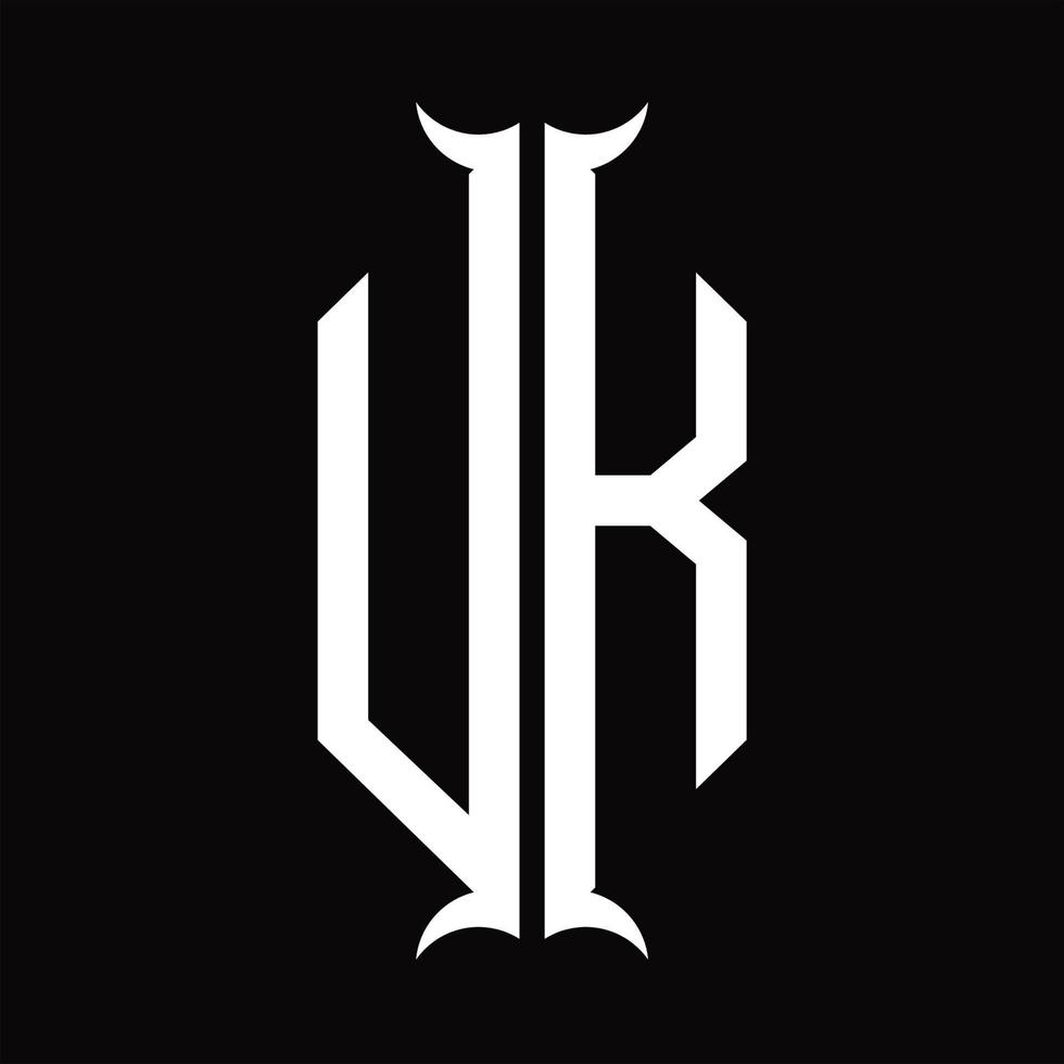 UK-Logo-Monogramm mit Designvorlage in Hornform vektor