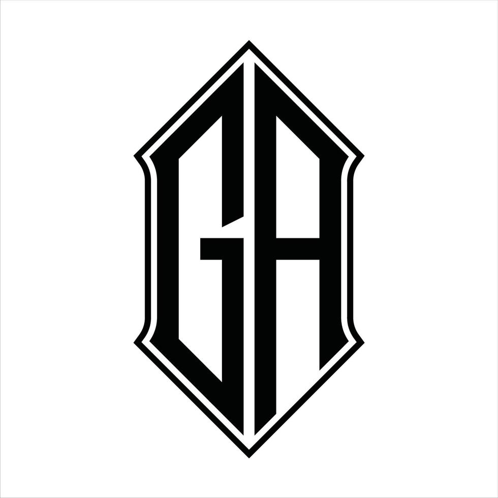 ga-Logo-Monogramm mit Schildform und Umriss-Design-Vorlage Vektorsymbol abstrakt vektor