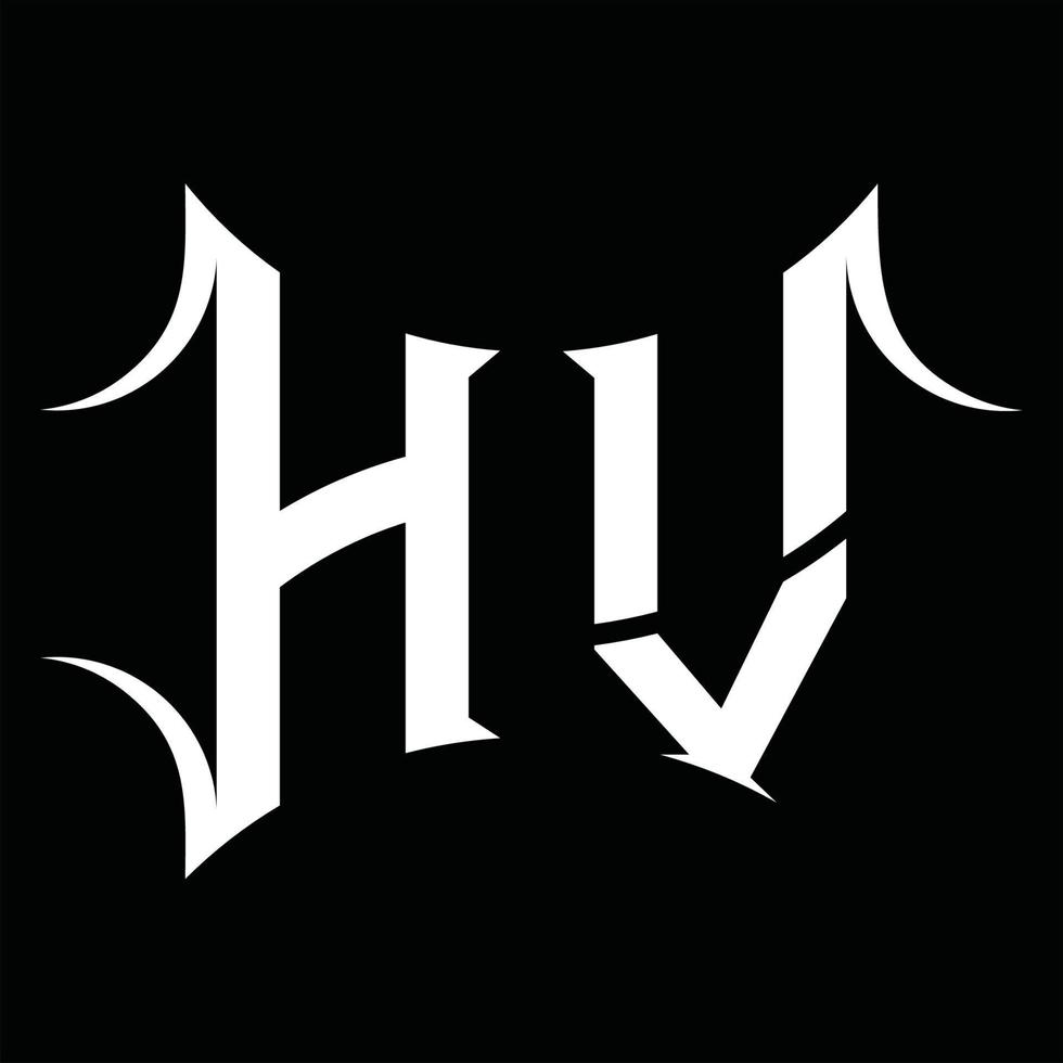 hv logotyp monogram med abstrakt form design mall vektor