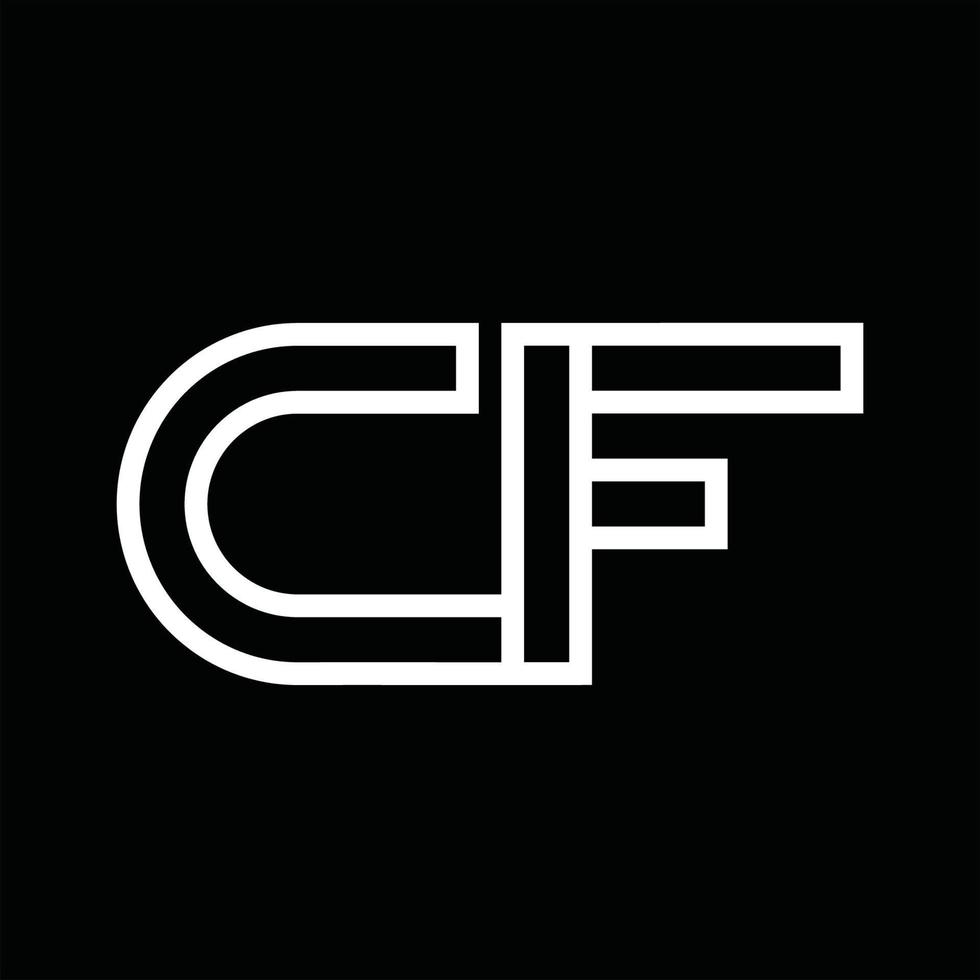 cf-Logo-Monogramm mit negativem Raum im Linienstil vektor