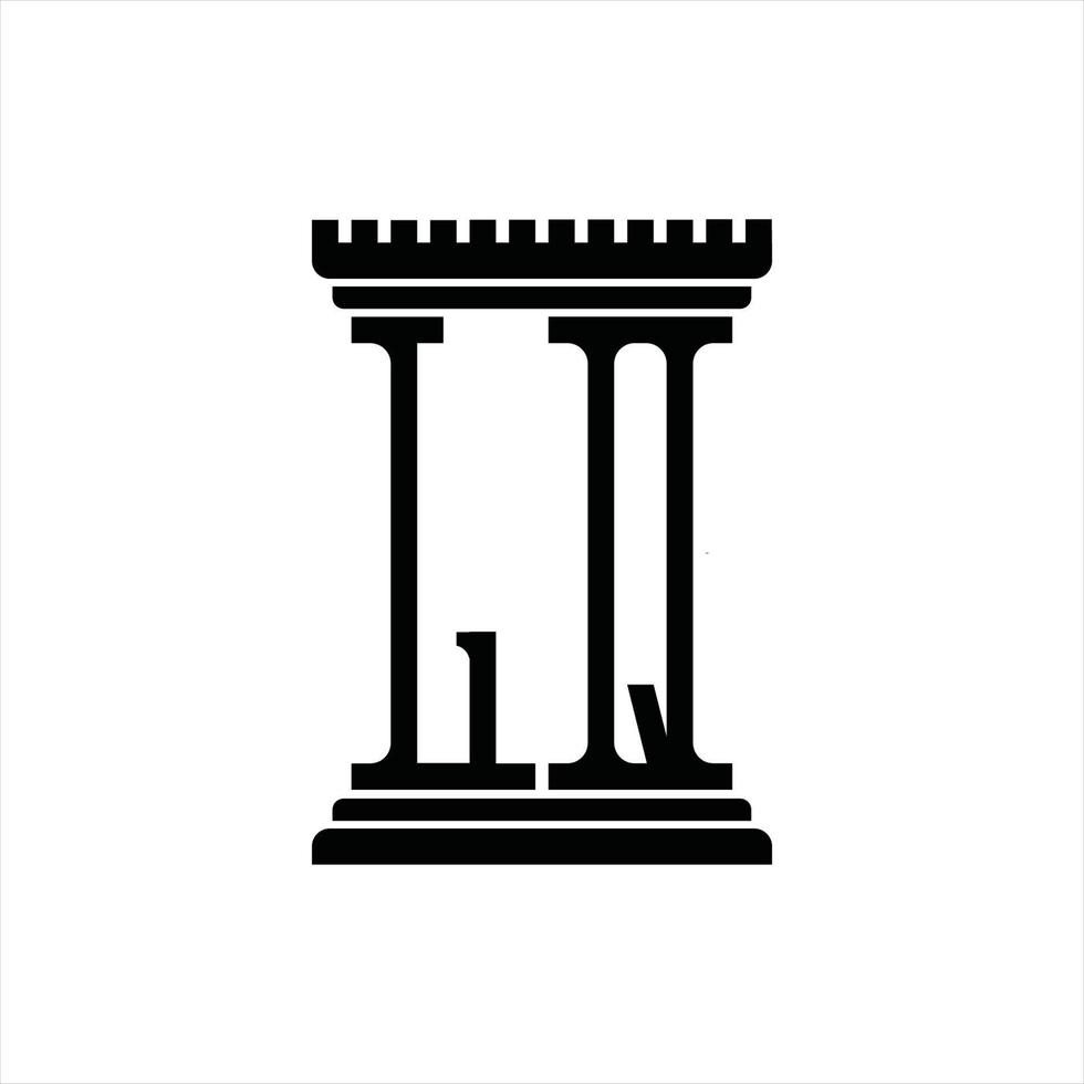 lq logotyp monogram med pelare form design mall vektor