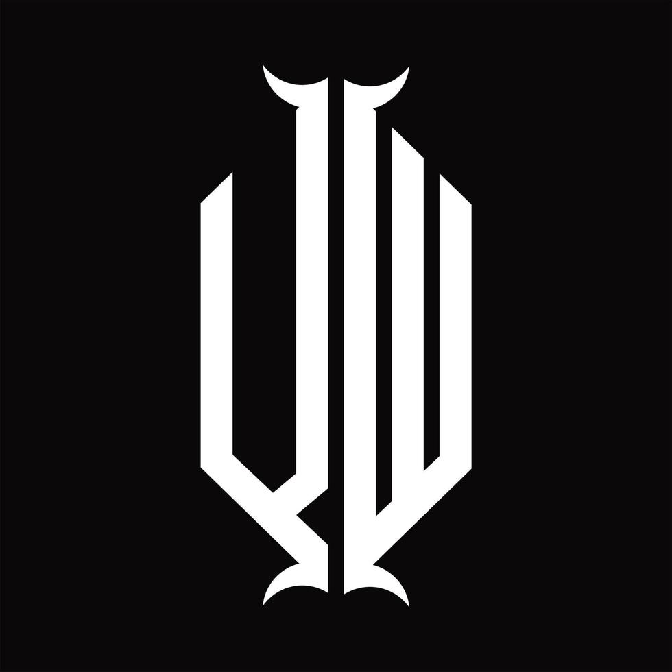 vw logotyp monogram med horn form design mall vektor