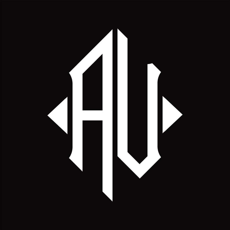 AV-Logo-Monogramm mit isolierter Designvorlage in Schildform vektor