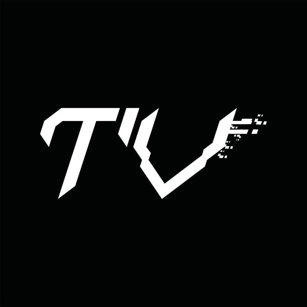 Designvorlage für TV-Logo-Monogramm mit abstrakter Geschwindigkeitstechnologie vektor