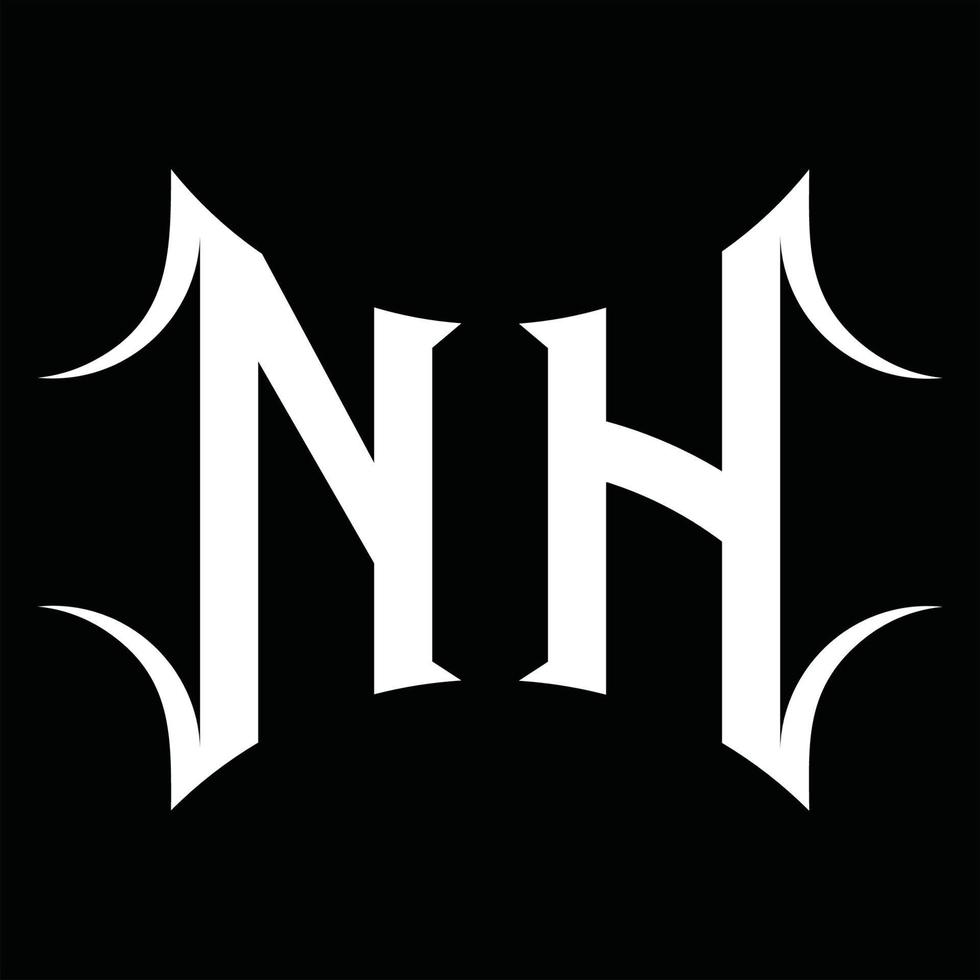 nh-Logo-Monogramm mit abstrakter Form-Design-Vorlage vektor