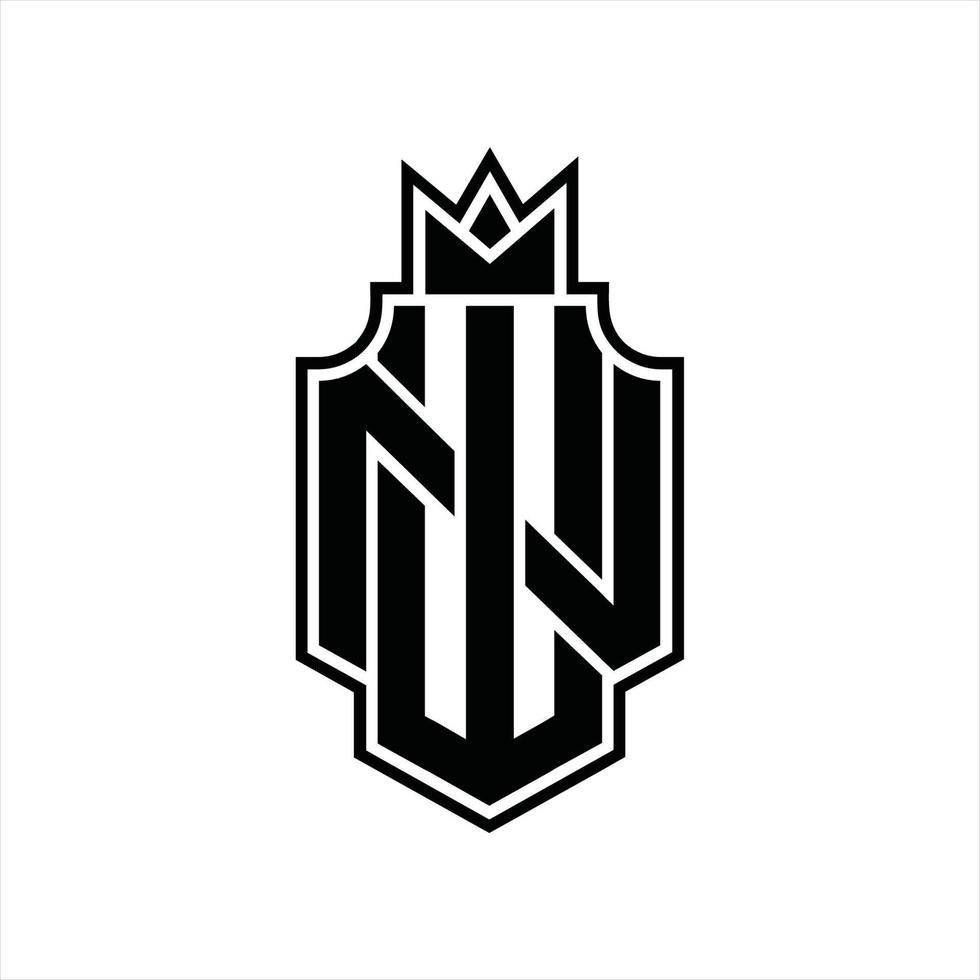 wn-Logo-Monogramm-Design-Vorlage vektor