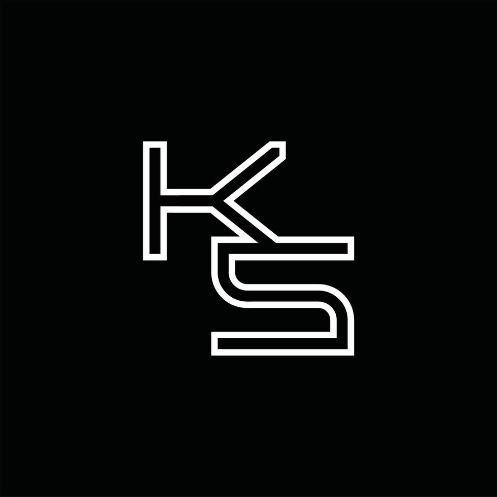 ks logotyp monogram med linje stil design mall vektor