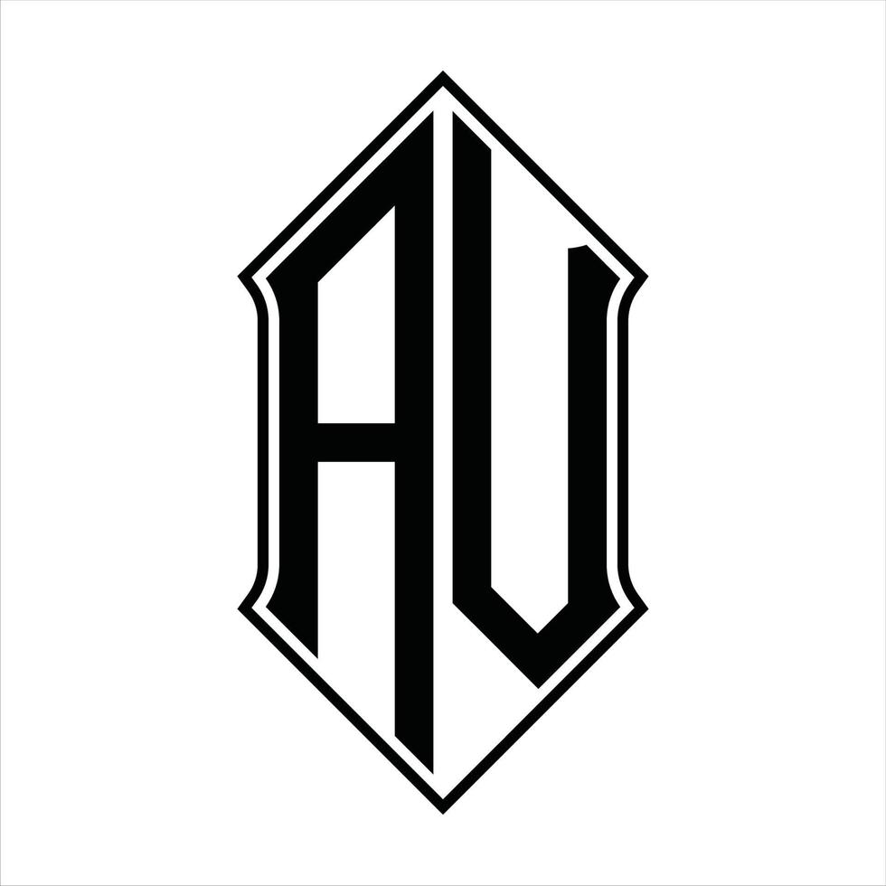 AV-Logo-Monogramm mit Schildform und Umriss-Design-Vorlage Vektorsymbol abstrakt vektor