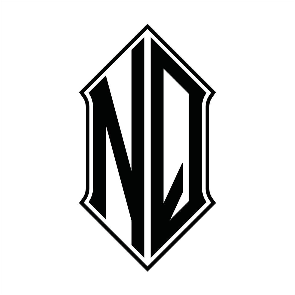 logotyp monogram med sköldform och översikt design mall vektor ikon abstrakt