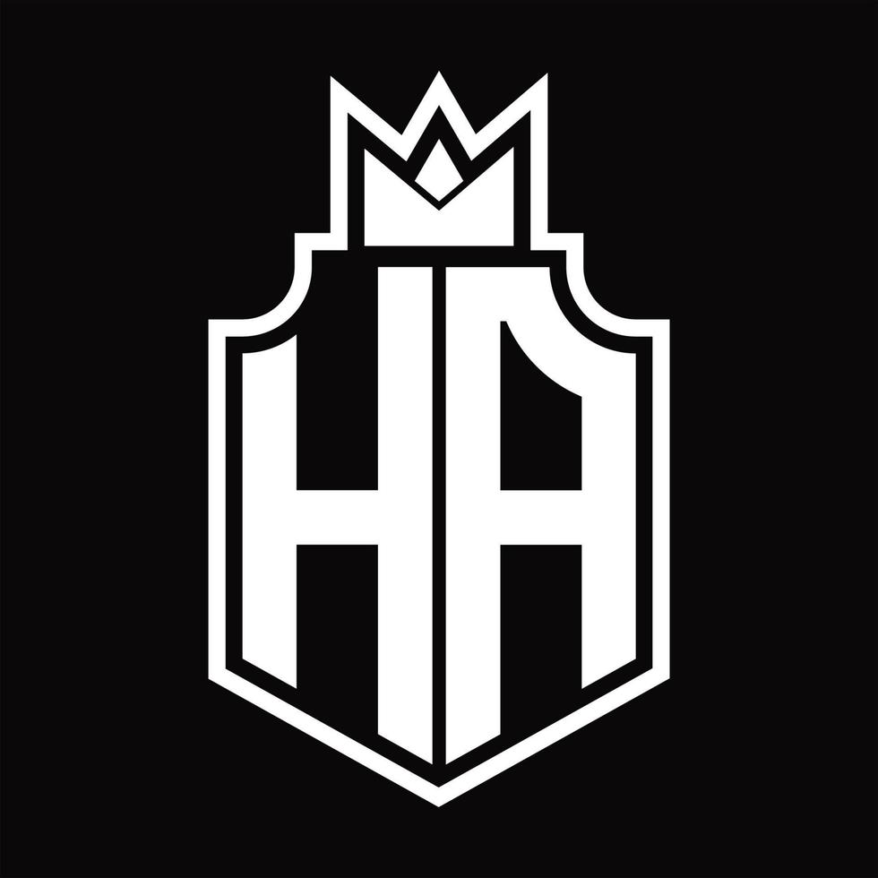 ha logotyp monogram design mall vektor