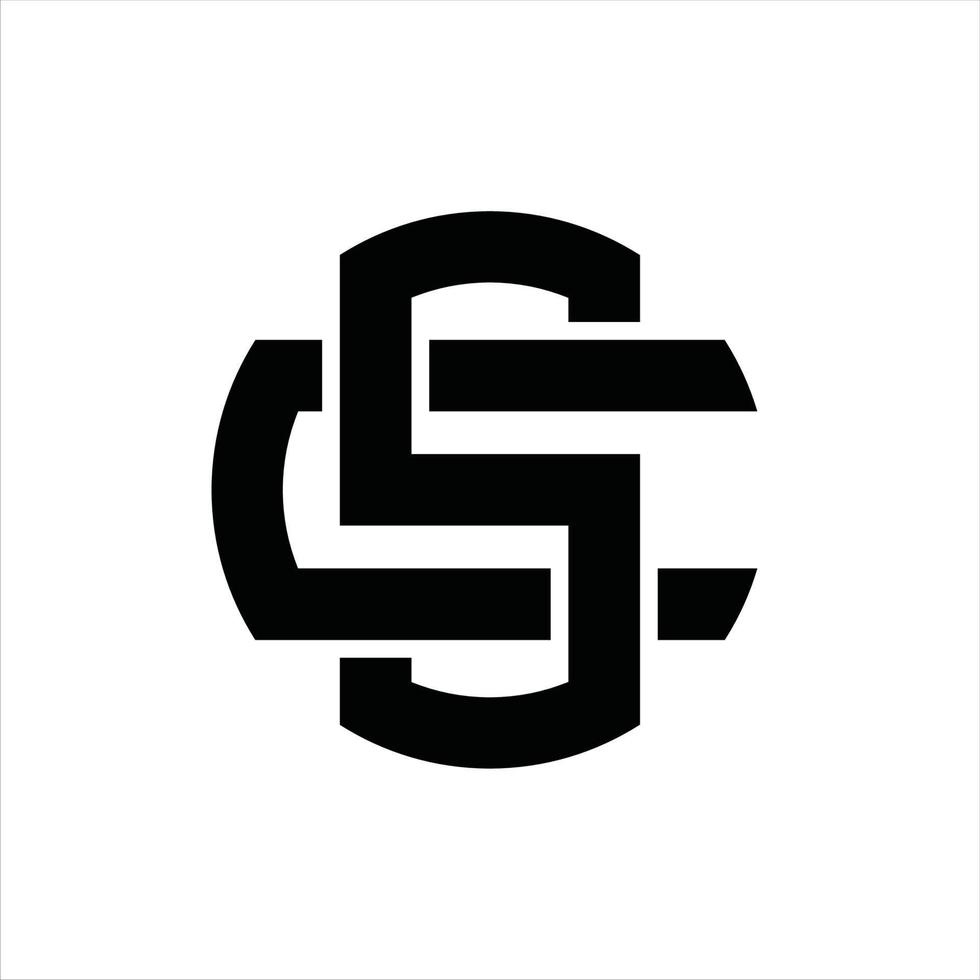 sc logotyp monogram design mall vektor