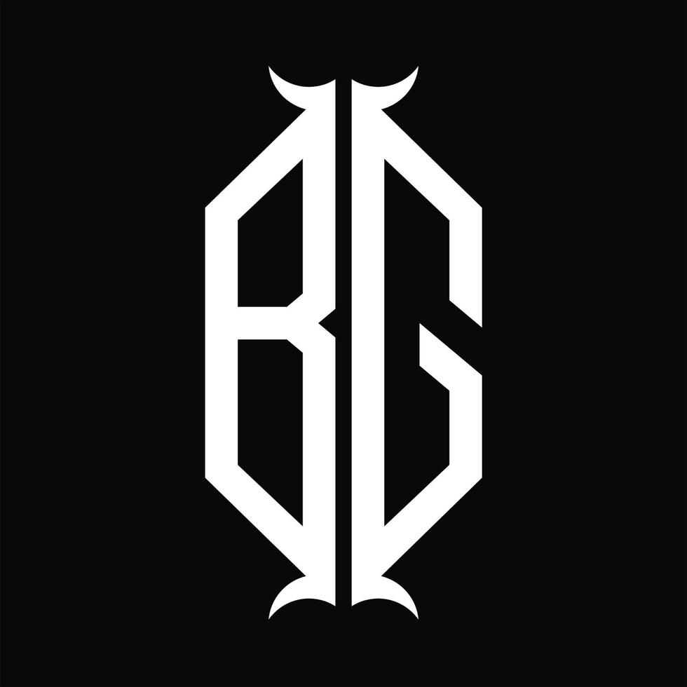 bg logotyp monogram med horn form design mall vektor