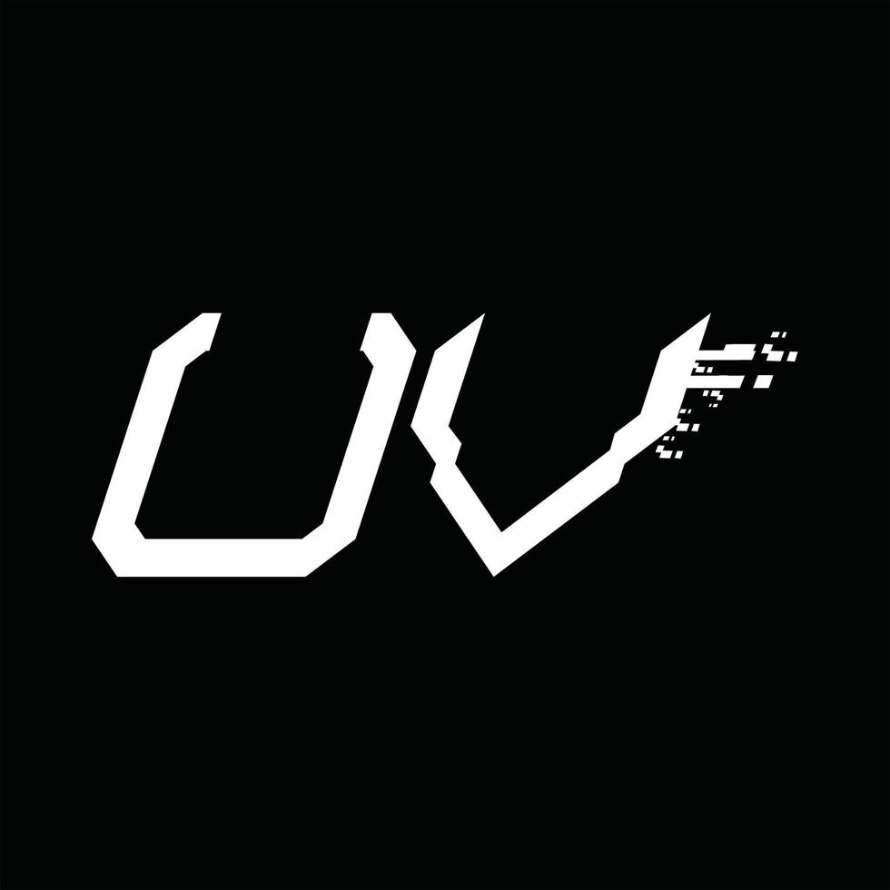 UV-Logo-Monogramm abstrakte Geschwindigkeitstechnologie-Designvorlage vektor