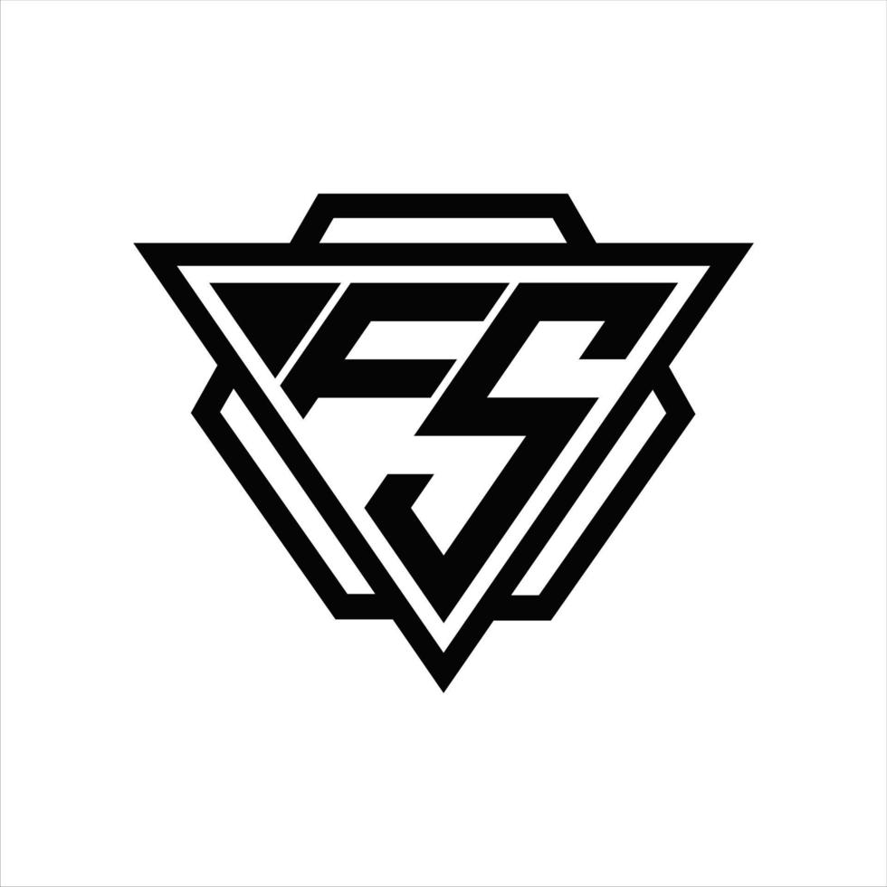 fs-Logo-Monogramm mit Dreieck und Sechseck-Vorlage vektor