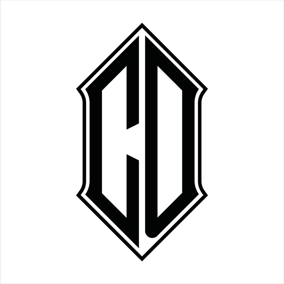 CD-Logo-Monogramm mit Schildform und Umriss-Design-Vorlage Vektorsymbol abstrakt vektor
