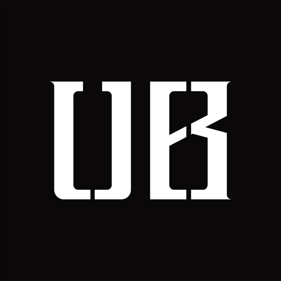 ub-Logo-Monogramm mit mittlerer Slice-Design-Vorlage vektor