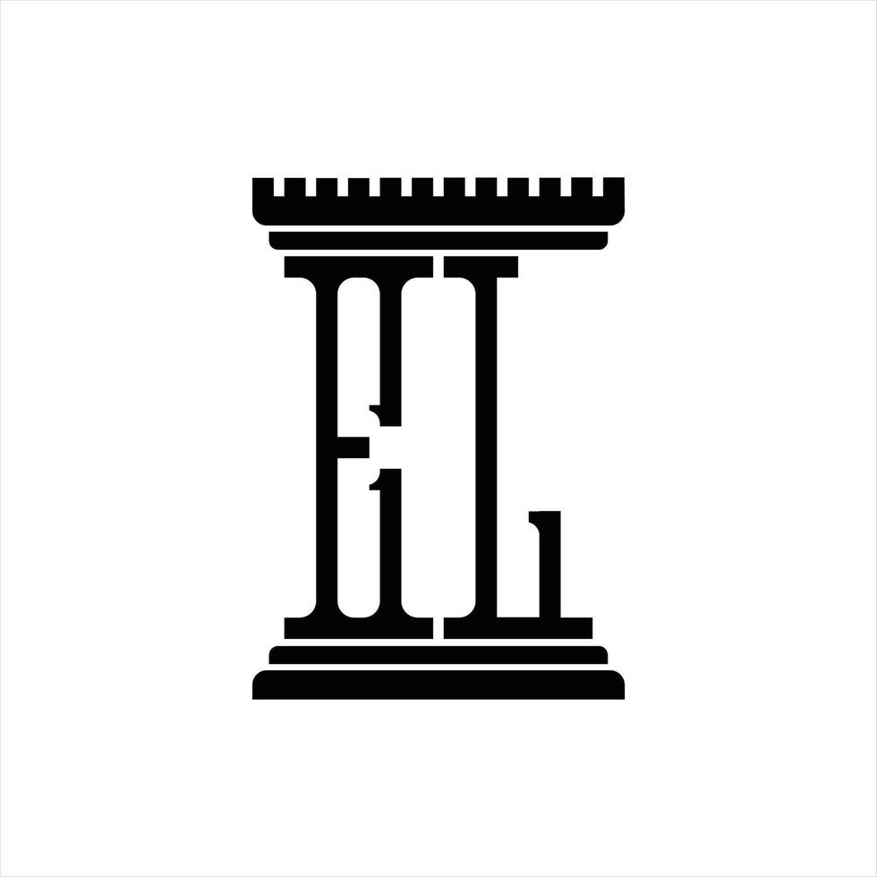 el-Logo-Monogramm mit Designvorlage in Säulenform vektor