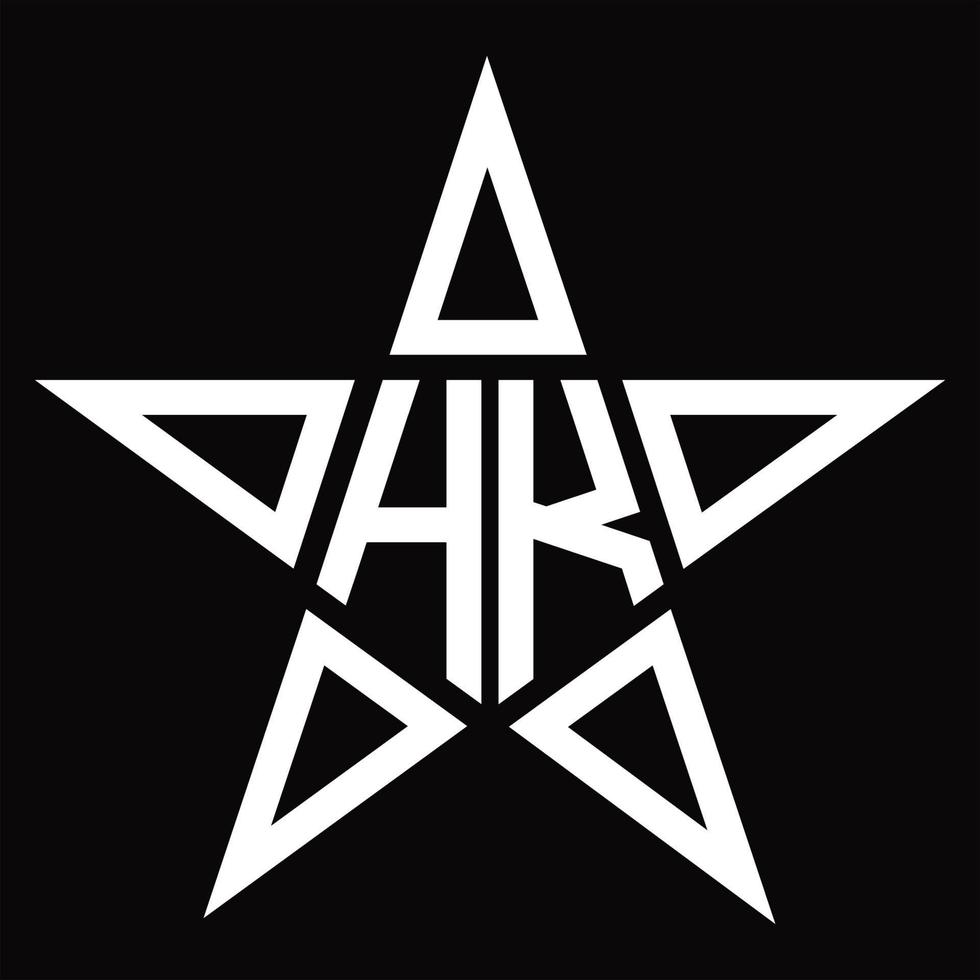 hk logotyp monogram med stjärna form design mall vektor