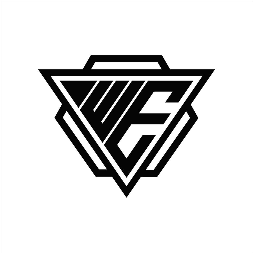 vi logotyp monogram med triangel och sexhörning mall vektor