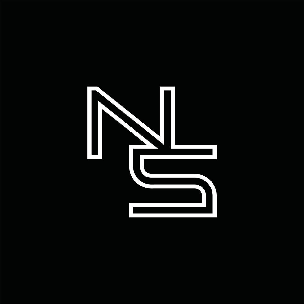 ns logotyp monogram med linje stil design mall vektor