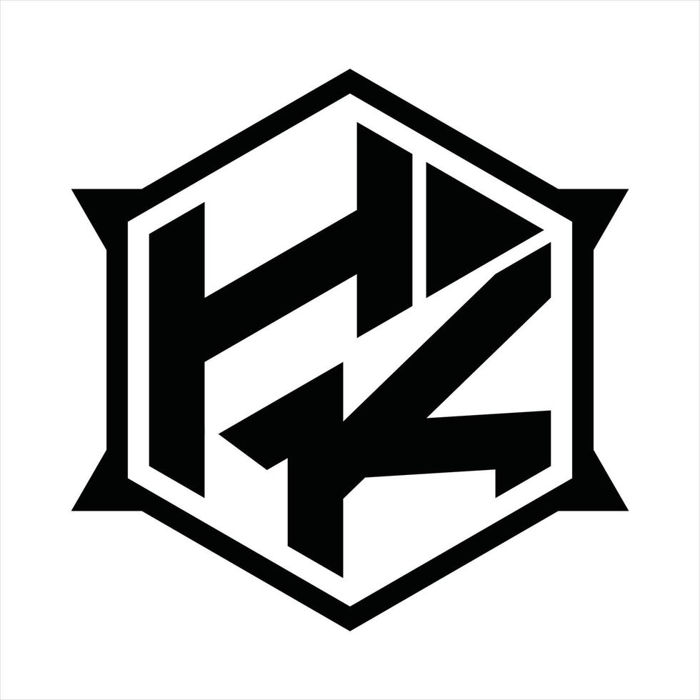 hk logotyp monogram design mall vektor