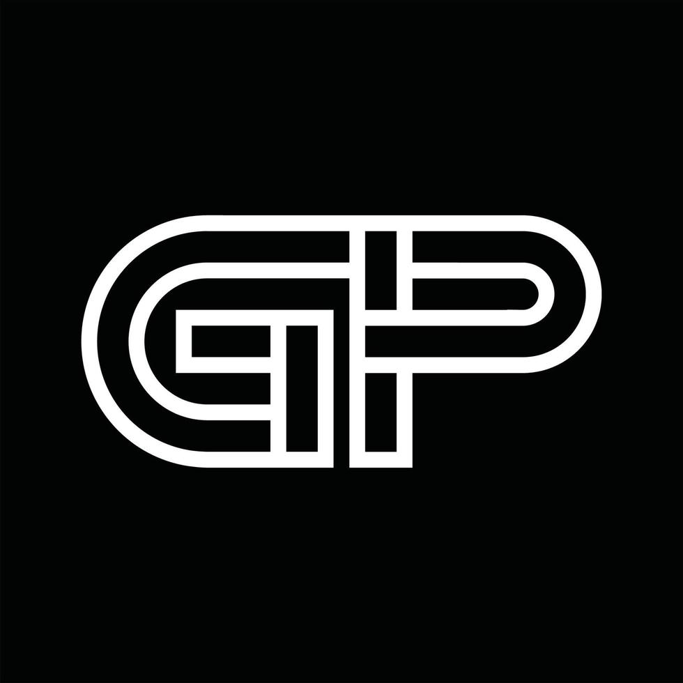 gp logotyp monogram med linje stil negativ Plats vektor